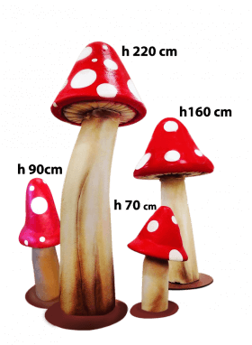 фото высоких декоративных грибов мухоморов в стиле Алиса в Москве напрокат